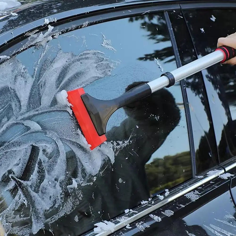 

Multi-functional Car Snow Scraper, Telescopic Aluminum Handle Ice Scraper, Windscreen Snow Brush, Mirror Cleaning Snow Shovel
