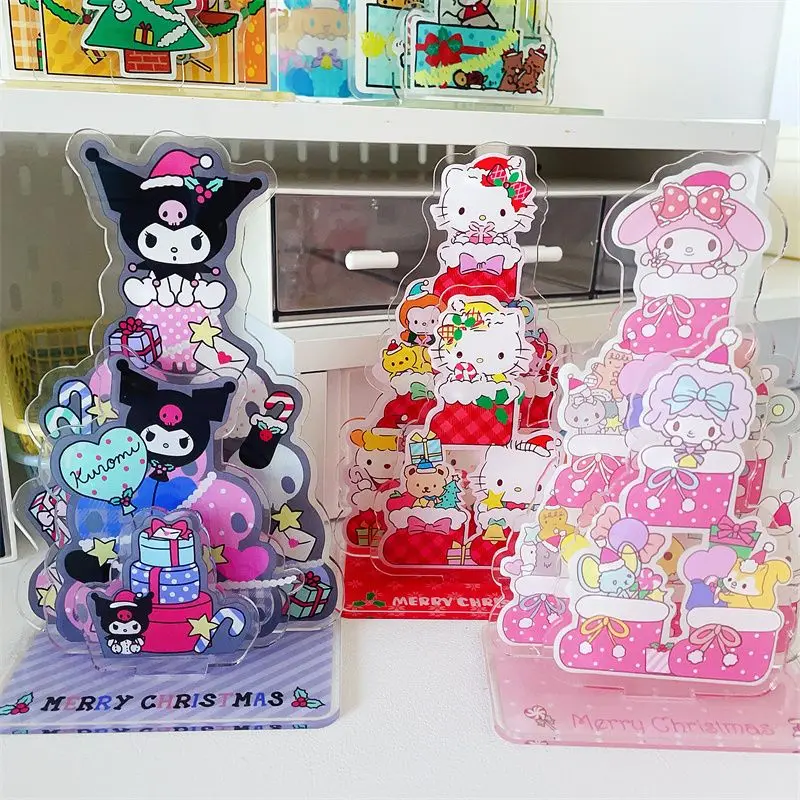 

15cm Sanrio Acrylic Stand Hello kitty Kulomi My Melody DIY Desktop Ornament Christmas Birthday Gift Cartoon Figurine for Girls