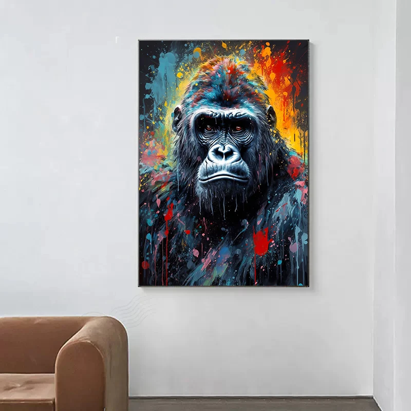 ألوان مائية قرد ثعبان أسد النمر الحيوان صورة المشارك قماش اللوحة مجردة الكتابة على الجدران جدار الفن لغرفة المعيشة ديكور المنزل