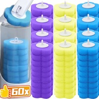 6-60PCS Toilet Disposable Replacement Head Foam Cleaning Sponges Heads Toilet Brush Refills No Dead Angle Bathroom Brush Heads