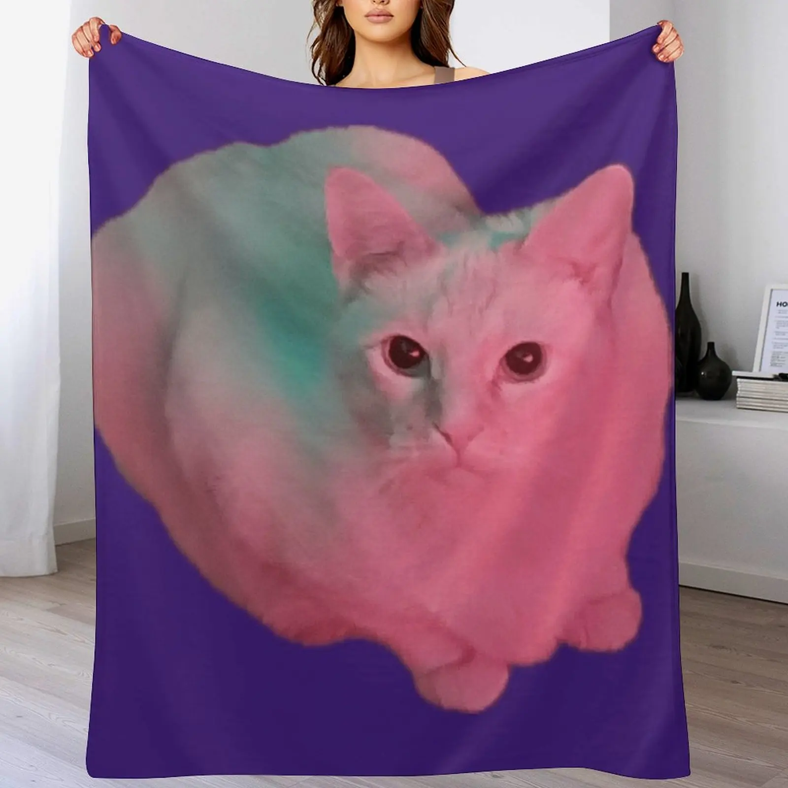 Mayonnaise cat Throw Blanket Flannel Fleece Soft Warm Throw Blanket