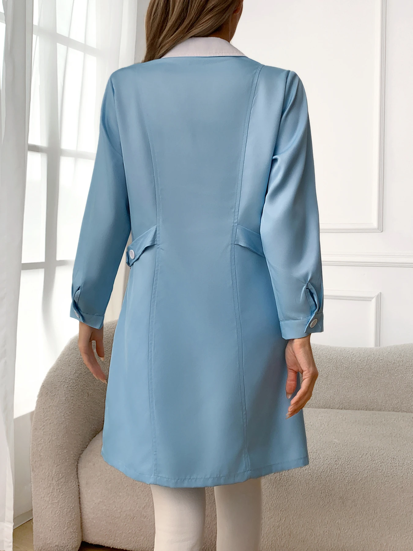 Schönheitssalon-Arbeitskleidung für Damen mit verstellbaren Gürteln, Ärzte, Krankenschwestern, Krankenhaus, Klinik, Uniform, Damen-Strickjacke mit langen Ärmeln