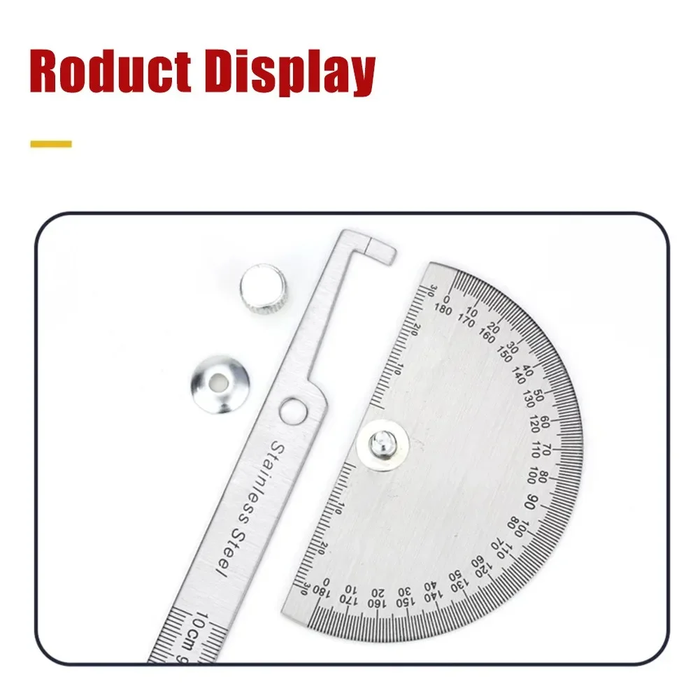 

0-180° Stainless Steel Protractor Rotary Angle Finder Adjustable Roundhead Machinist Ruler For Woodworking Measuring Ruler