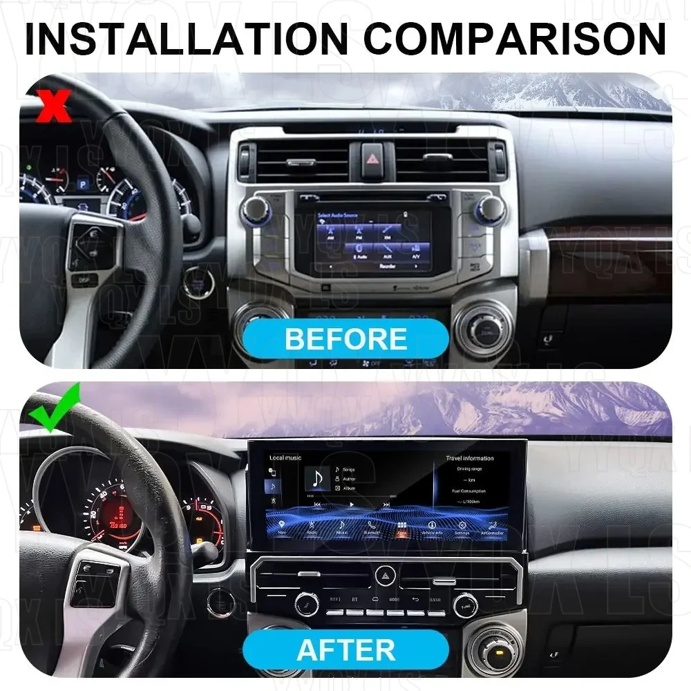 For Toyota 4Runner 2009-2017 2018 Wireless Carplay Auto Android 14 Car Radio Multimedia Player QLED GPS Autoradio Stereo carplay
