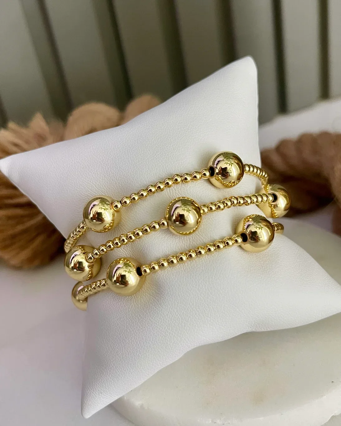 Vlen vergoldetes Armband, Statement-Schmuck für Damen, große Kugelperlen, Pulsera, modisches Partygeschenk, hypoallergen – Detail 1