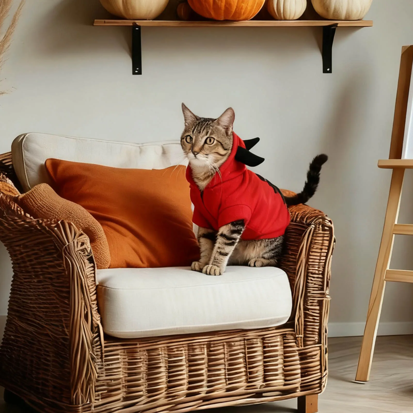 

Stereoscopic Devil Pet Costume for Small Dogs Halloween Dog Clothes Unique 3D Design Warm Comfortable Outdoor Party Wear