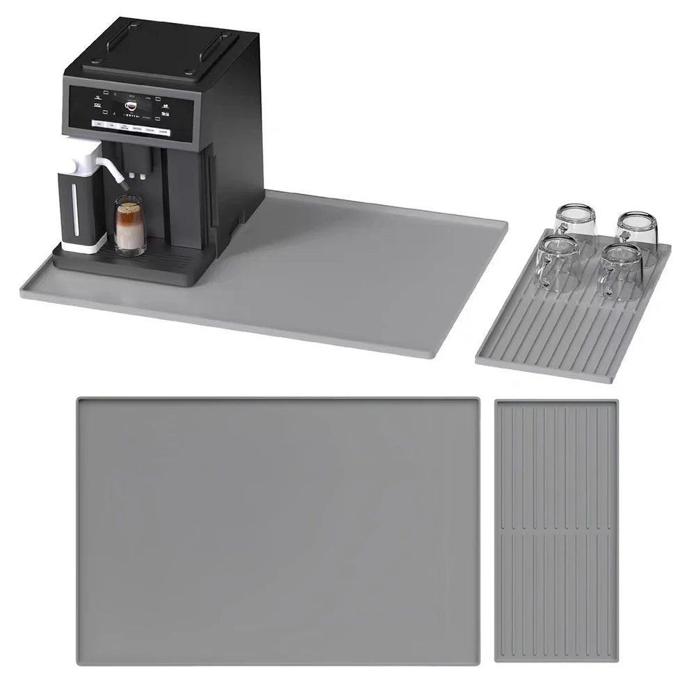 

2-In-1 Non-Slip Mat with Raised Edges Coffee Mat Coffee Station Pad for Coffee Machine