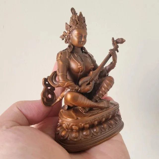 Tibetan Copper Miaoyin Buddha Mother Buddha Statue Ornament All Copper Heavenly Girl Bodhisattva Portable Home Offering Three In