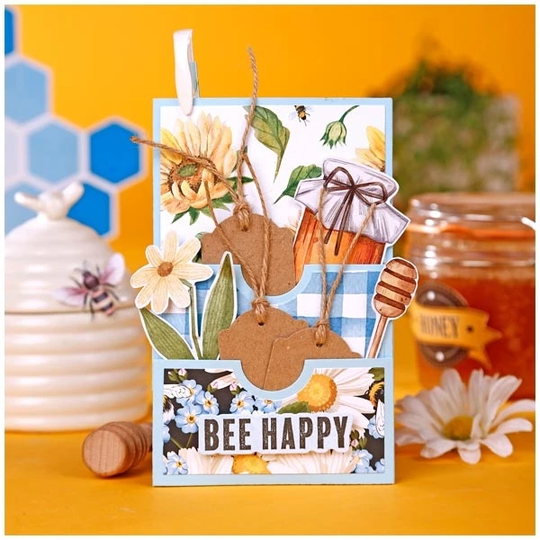 The Small Bee Garden Journal Die & Stamp Set Metal Cutting Dies for Scrapbooking Embossing Frame Card