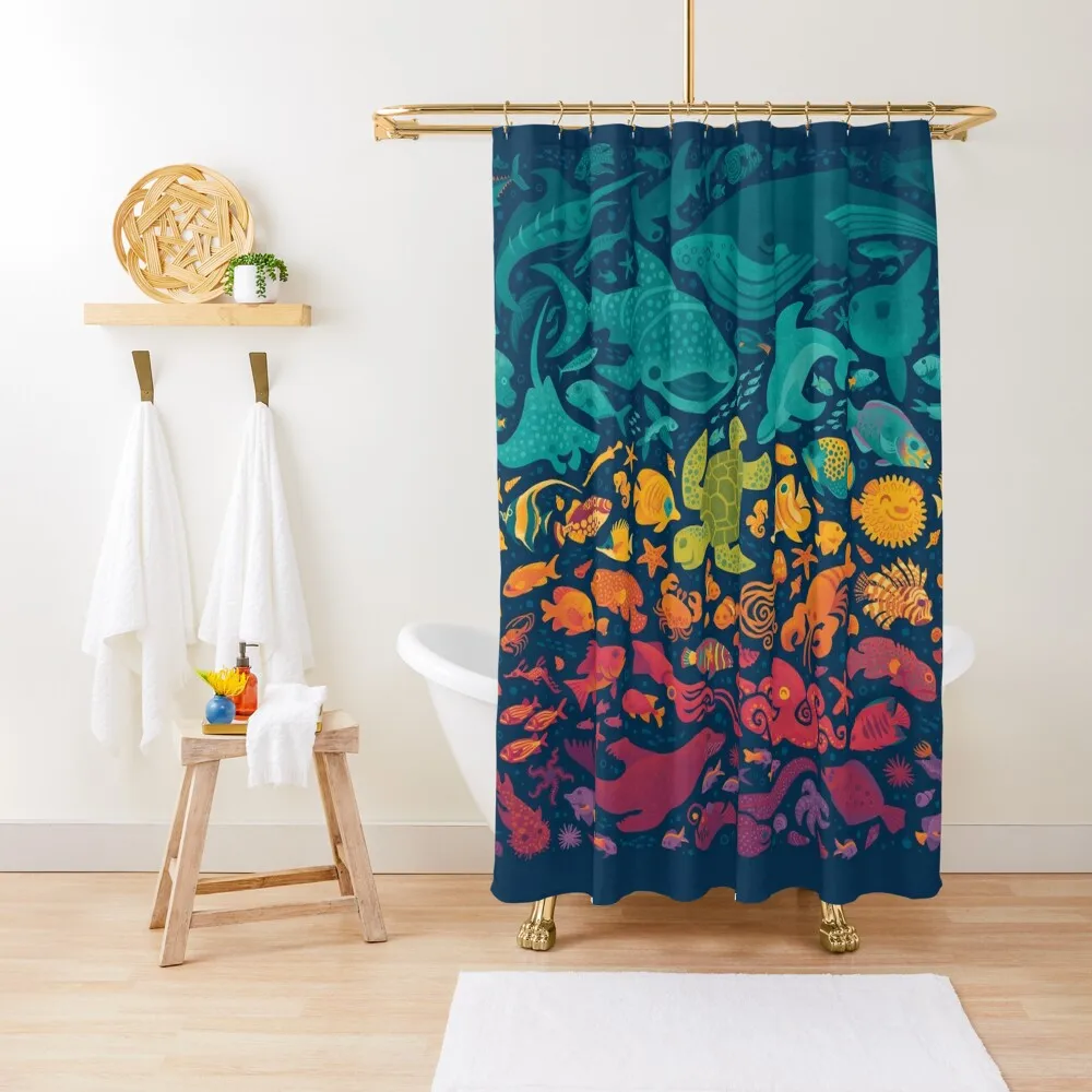 Aquatic Spectrum 2 Shower Curtain Curtains For Bathrooms Bathroom Deco