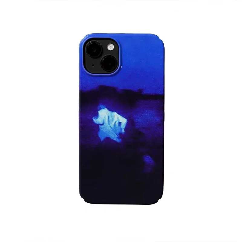 

Ins Korean Blue Blur Art Case for IPHONE 17 16ProMax 15 14 13 12 11 PRO Plus Acrylic TPU Two in One Magnetic Phone Cases
