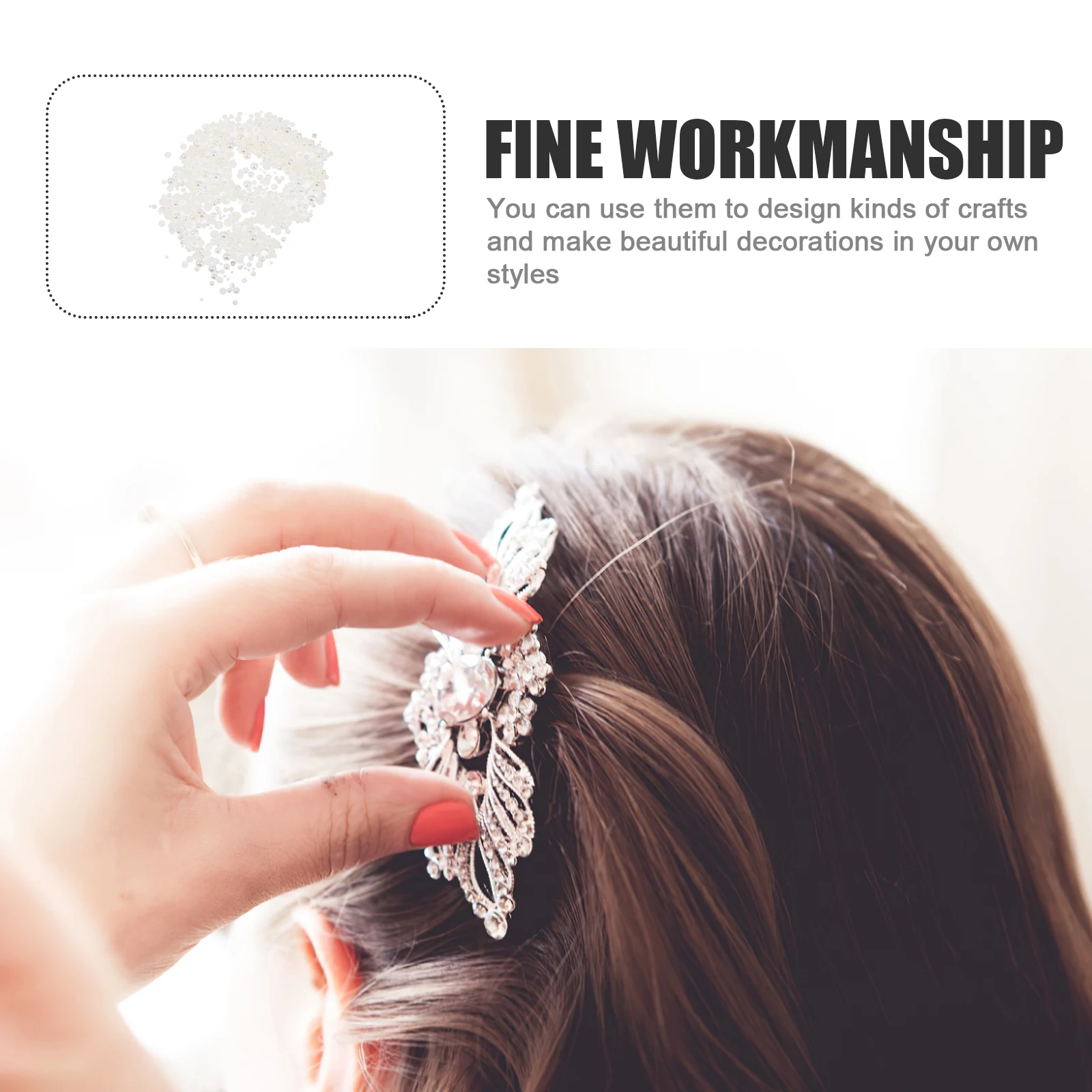 

2pcs Loose Beads Diy Semicircle Accessories Plastic Decors For Hair Plastic Diy Charms Headdress Craft Jewelry Making Kit