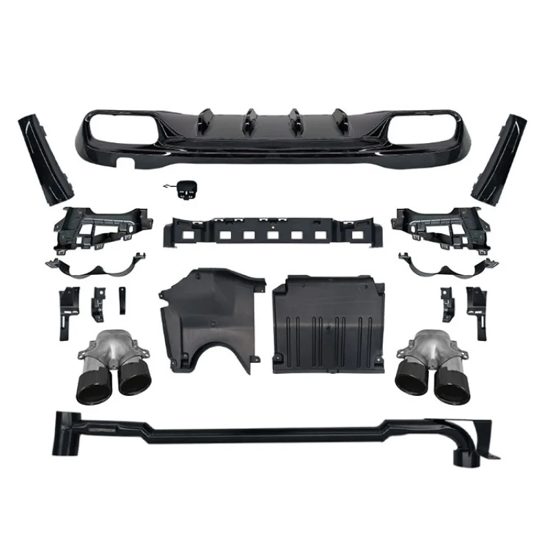 

High Quality Exhaust Pipe Rear Diffuser Upgrade C43 Rear Lip for C-Class W206 up to C43 Style Diffuse 2022-2025