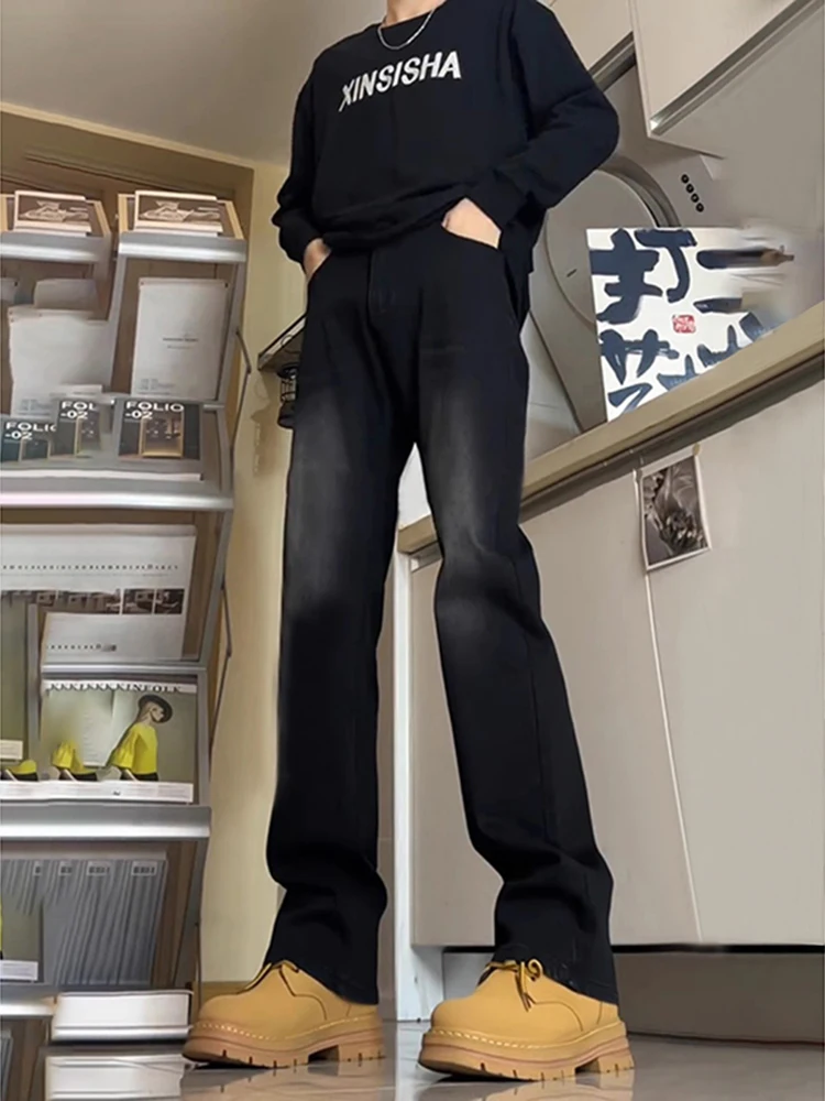 

Мужские джинсы adual Bla Soft с высокой талией, прямого кроя, винтажные, в американском стиле, износостойкие, из хлопка и полиэстера