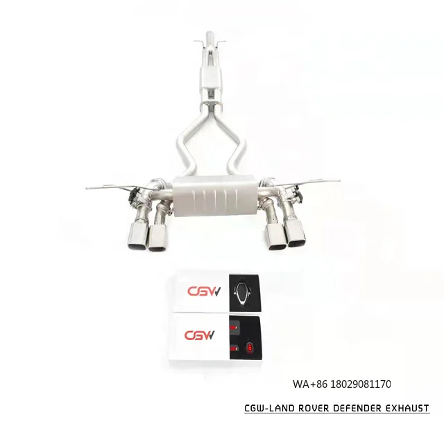 

CGW New Design Performance Exhaust Piping System for Range Rover Defender 3.0T 2020+ Quad Square Tail Tips