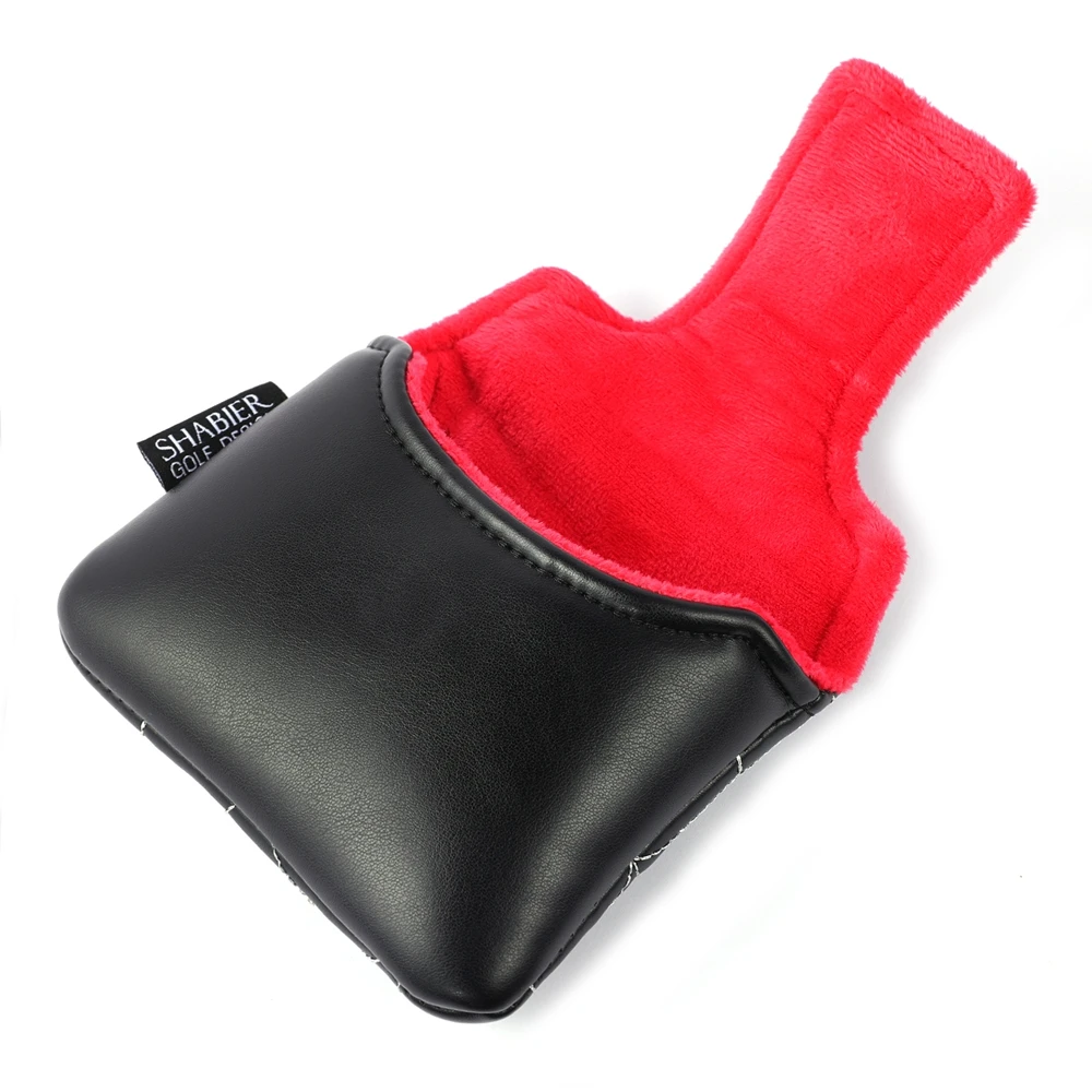 Schwarze PU-Leder Golf-Schlägerhauben mit Stickerei für Driver, Fairway-Woods, Hybrid, Blade und große Mallet-Putter