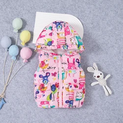 Winter New Thick And Warm Baby Boy And Girl Vests, Colorful Graffiti Hooded Children'S Clothes For 6 Months To 3 Years Old