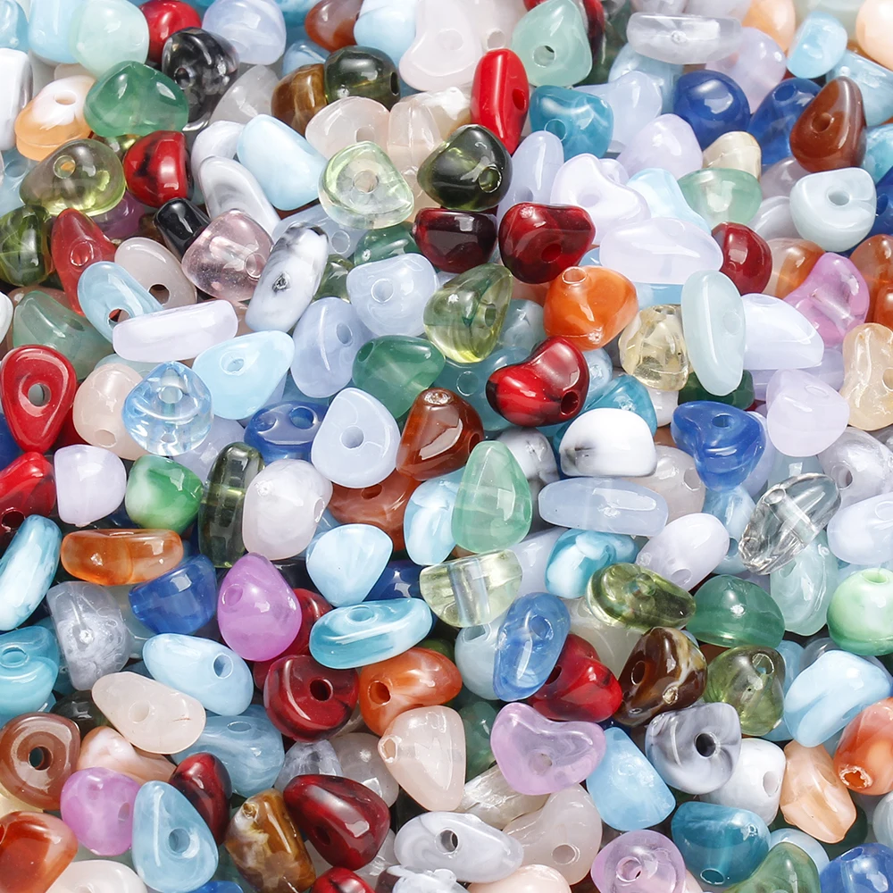180 Stück gemischte unregelmäßige Acrylperlen 4-9mm bunte Kunststoff-Abstandsperlen für DIY-Schmuckherstellung, Armbänder, Bastelzubehör – Detail 1