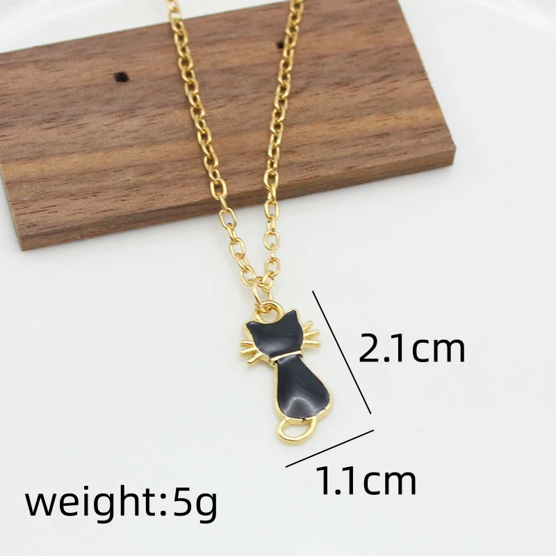 Creative Black Cat\'s Back Shadow Pendant Necklace Women Clavicle Chain Collar Animal Pussy Kitten Jewelry Wholesale Girl Gift