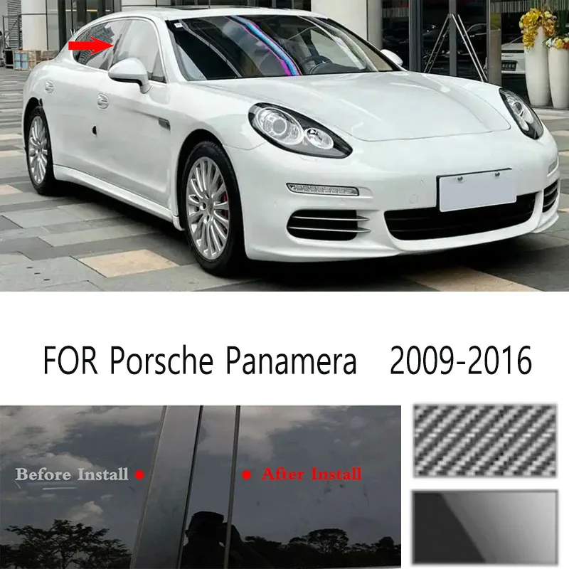 

For Porsche Panamera 2009-2016 Glossy Black Window Door Column B C Pillar Post Cover Trim Auto Sticker Styling