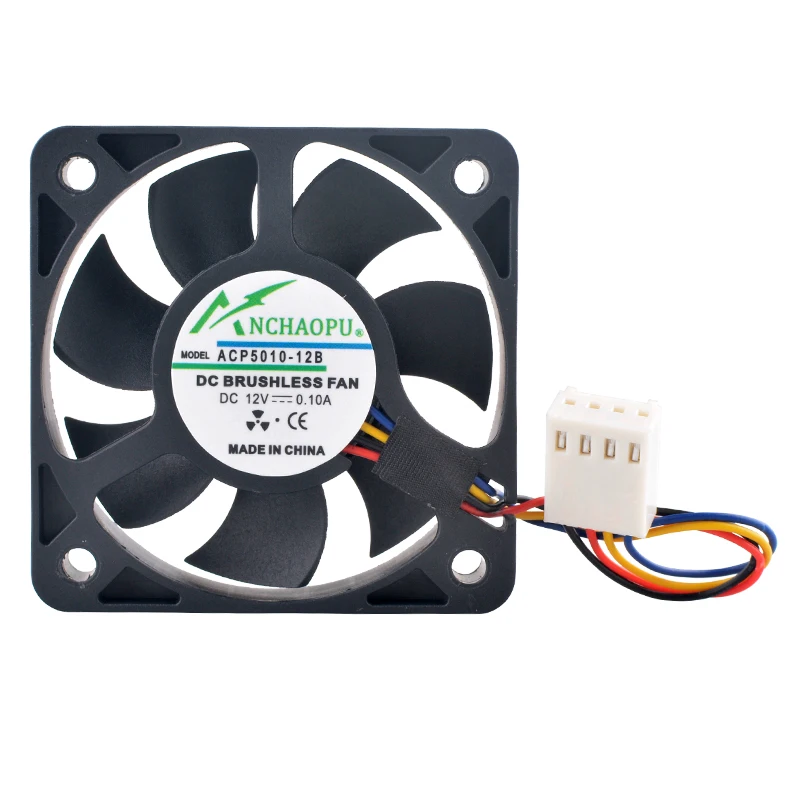 ACP5010-12B 50x50x10mm DC12V 0.1A 4-Pin PWM 8000RPM Dual Ball Bearing Fan | Industrial/Embedded & Chassis/MB CPU Cooling