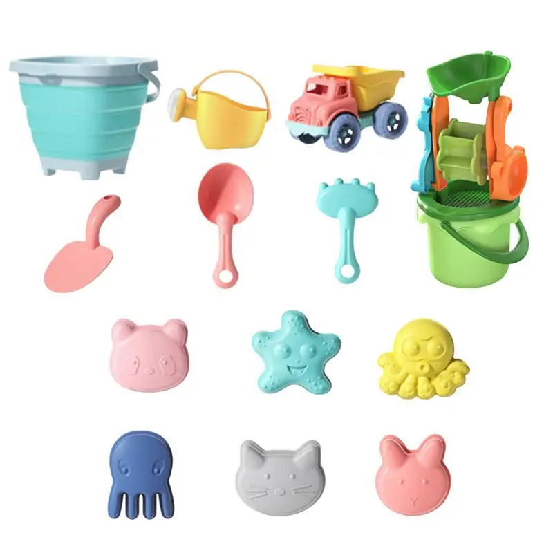 

17PCS Summer Beach Toys For Kids Digging Sand Bucket Watering Bottle Shovels Children Beach Water Game Toys Tools