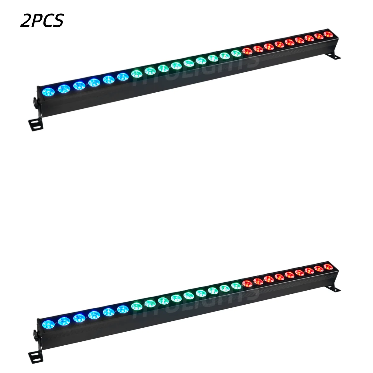 2 Stück 120W LED Bar Wall Wash Lights 6in1 RGBWA UV 8-Zonen-Bühnenbeleuchtungseffekt DJ für Außengebäudedekoration Hochzeitsfeier