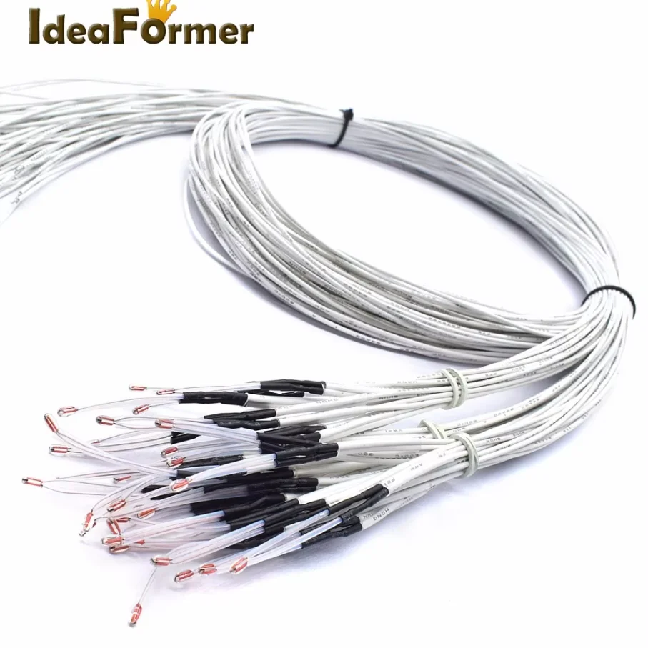 5pcs 3D Printer 100K ohm NTC 3950 Thermistors Sensors With Cable 3D Printers Parts For Reprap Mend Part Temperature Accessories