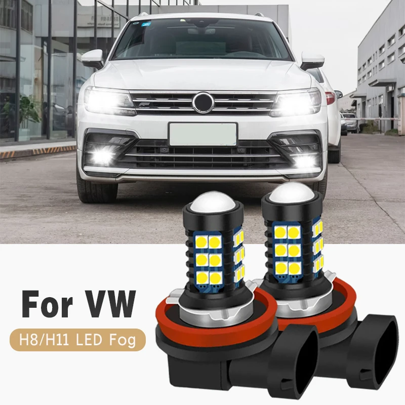 2Pcs LED Lamp Car Front Fog Light 12V For Volkswagen VW Tiguan MK2 2016 2017 2018 2019  2020 12V