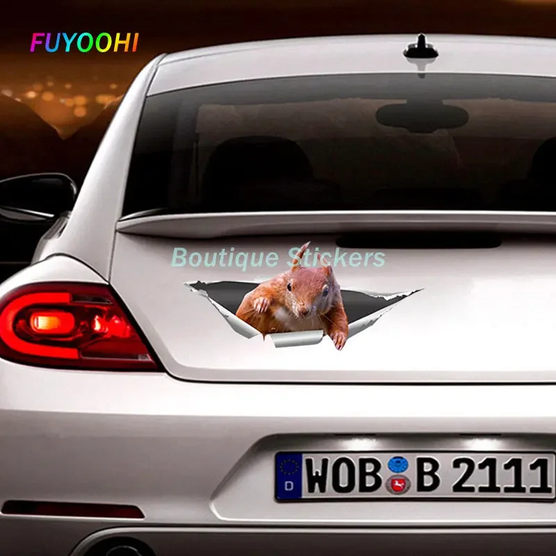 FUYOOHI Funny Sticker Squirrel Waterproof Vinyl Decal Car Accessories Decor Pegatinas Para Coche Motorcycle Helmet Car Sticker