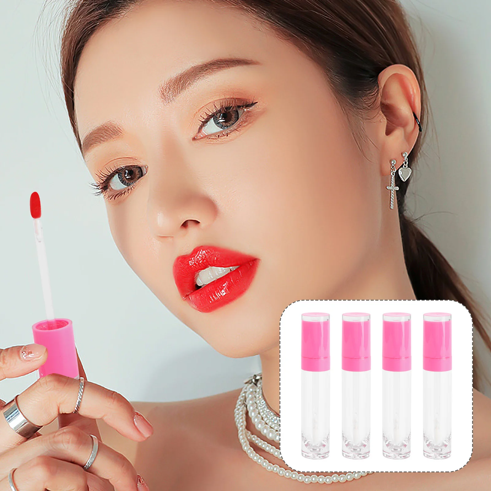 

4pcs 8Ml Empty Lip Gloss Tubes Lightweight Portable Diy Containers For Travel Small Lip Gloss Bottles Organizer