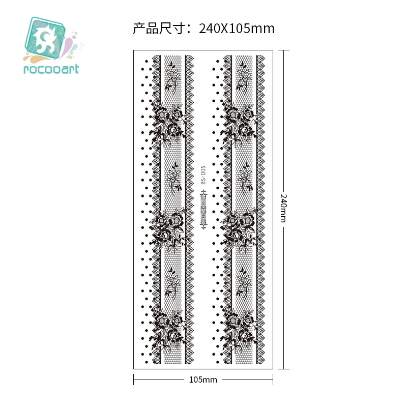 Rocooart New Trendy Black Temporary Arabic Tattoo Lace On Leg henna Tattoo Sticker Chain Sexy Body Art Fake tattoo Women - Image 6