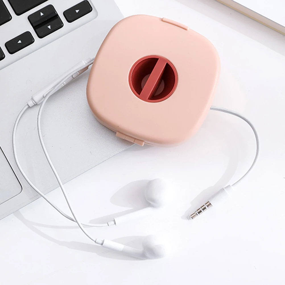 

4 Pcs Data Cable Storage Box Cord Management Case Earphone Winder Wire Headphone