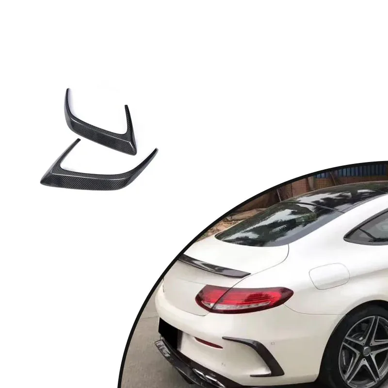 For 2015-2017 Mercedes Benz Ben Z C-Class W205 C63 AMG Coupe 2-door Carbon Fiber Rear Bumper Vent Spoiler Flics