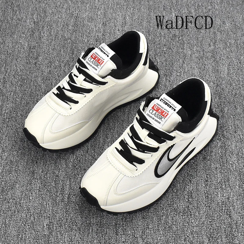 Chunky Sneakers Mens Designer Retro Running Shoes Fashion Casual Leather Fabric Breathable Height Increased Platform Sport Shoes