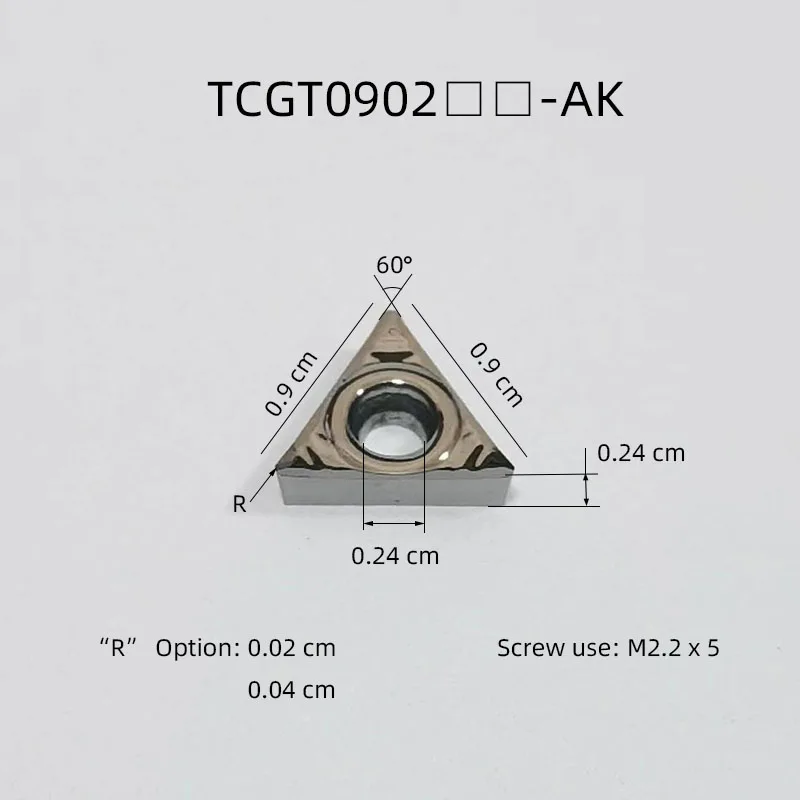 10pcs TCGT090202 AK TCGT090204 Broing Tools Carbide Inserts CNC Lathe Turning blade for Non-ferrous metal, Aluminum Copper Wood