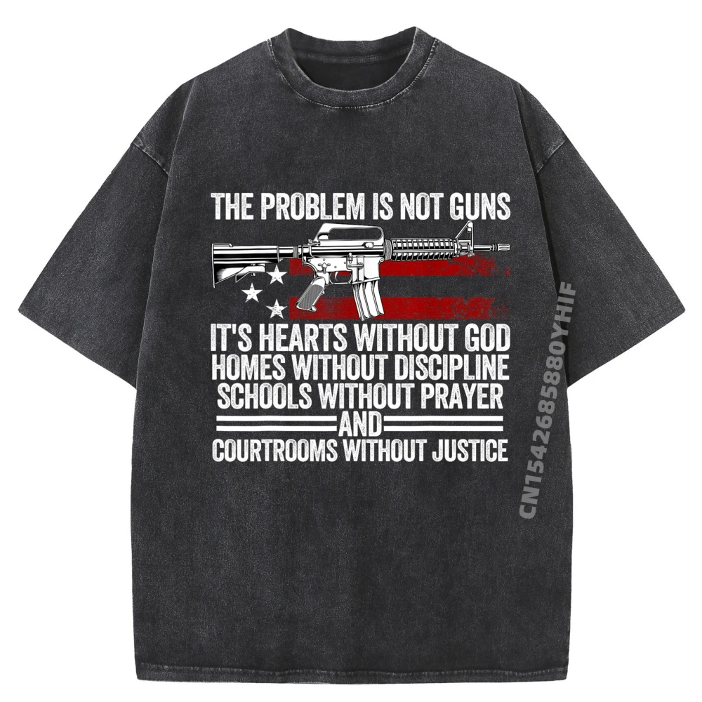 

Забавные футболки с рисунком The Problem Is Not Guns It's Hearts Without God, летняя стираная футболка с принтом Camisetas