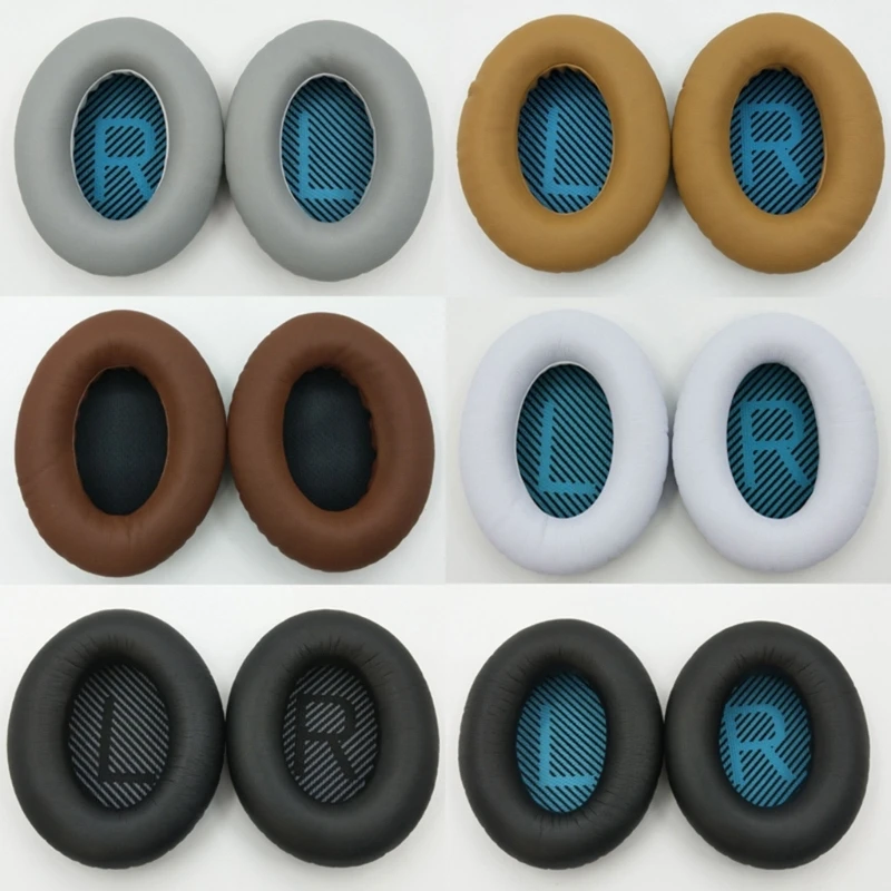 قطع إسفنجية للاستبدال وسادات أذن من الجلد لحماية الأذن من Bose QuietComfort A2E QC15 QC25 وسادات أذن لسماعات الرأس مزودة بأكمام