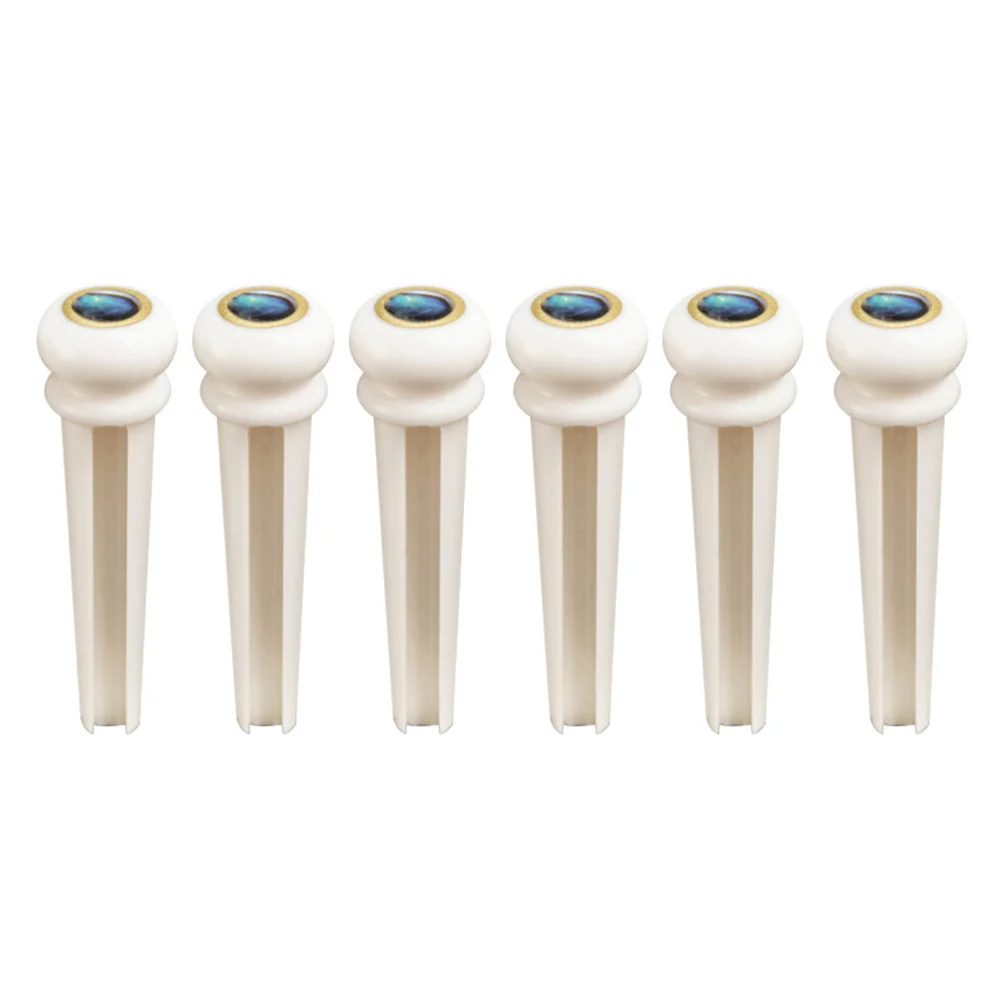 

6 Pcs Guitar String Nails Bridge Pins Acoustic Parts Strong Sound Long Tone Replacement Accessories