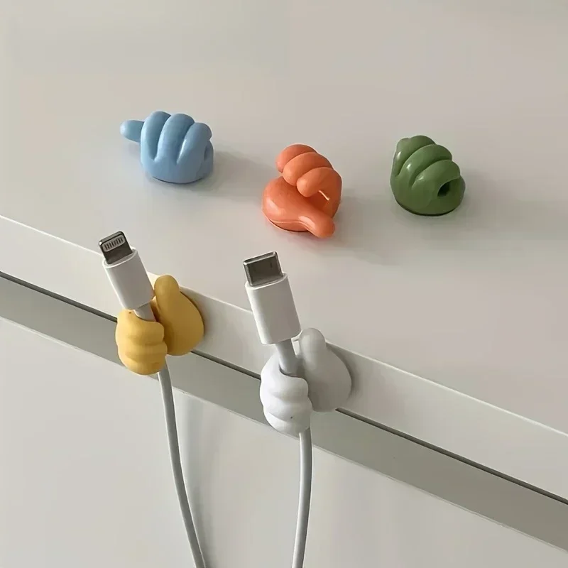 11-Piece thumb-shaped organizer (random color), lightweight desktop storage cable organizer clip, no drilling sticky hook, suitable for desktop storage, home finishing, perfect for kitchen appliances and bedroom accessories