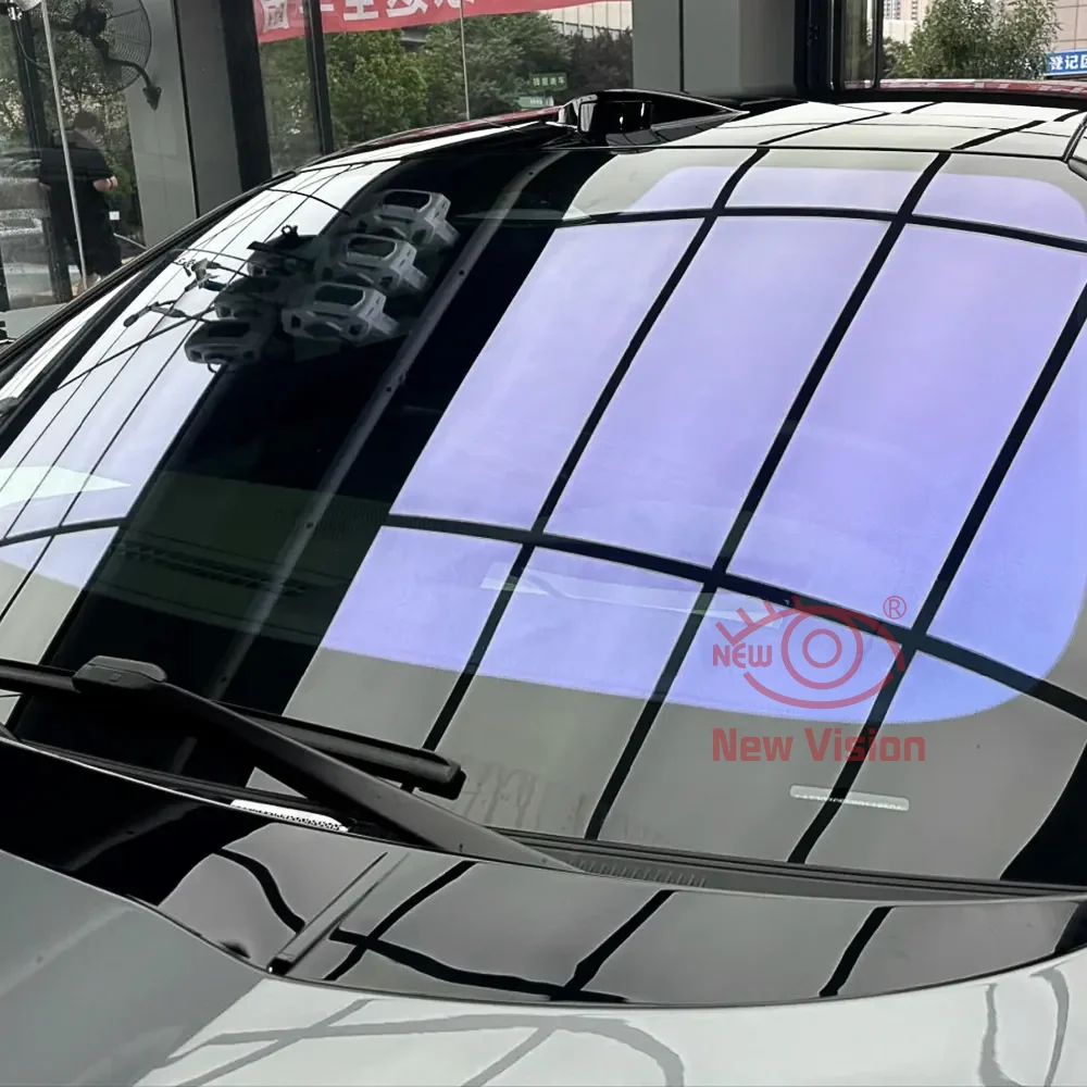 1mX4m VLT80% Chameleon Purple High-Definition Window Tint Film High Insulation UV Rejection Front Windshield Tint Chameleon Film