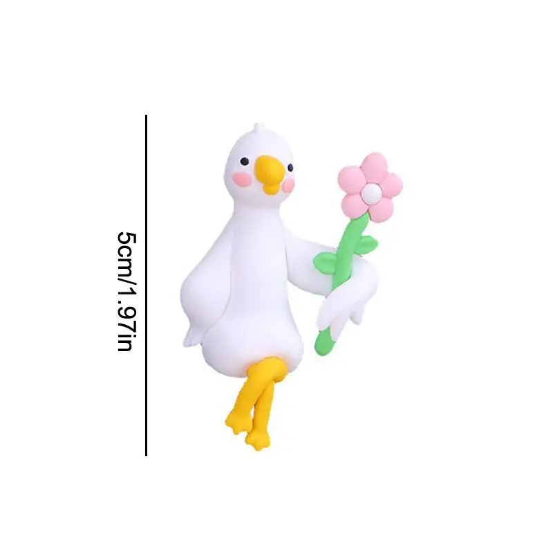 New Cartoon Animal Decor For Desk Car Dashboard TV Monitor Gift Idea Cute 3D Duck Figurine Mini Resin Duck Ornament