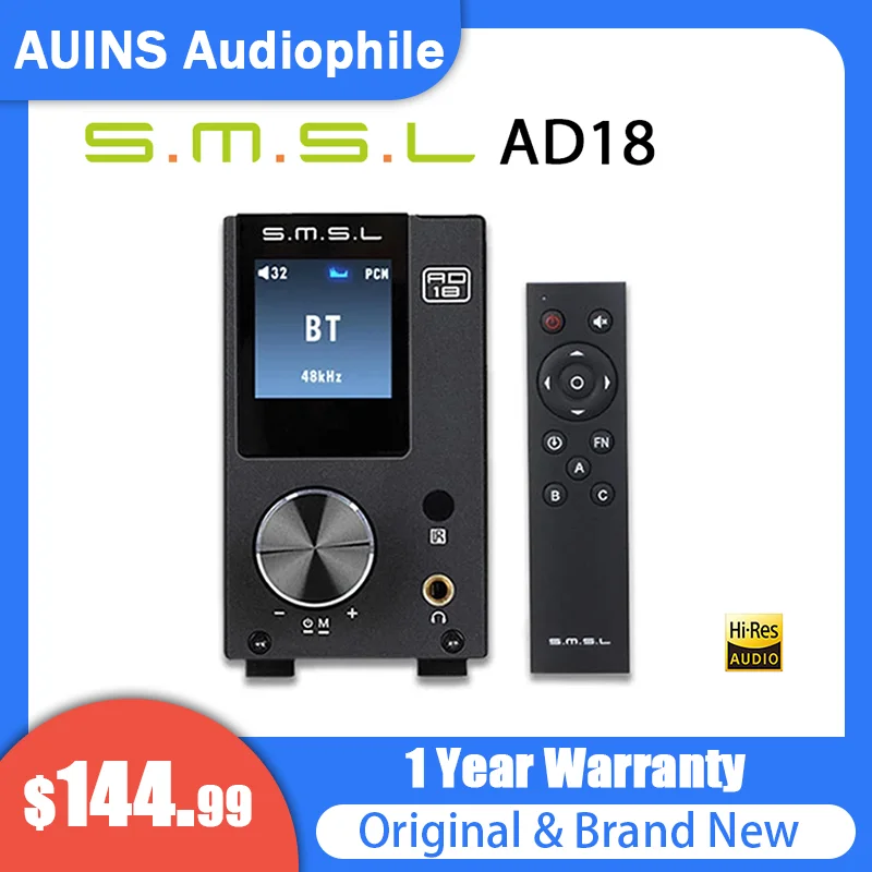 SMSL AD18 HIFI Audio Stereo Amplifier Supports Bluetooth4.2 Apt-X USB DSP DAC 80W*2 Class D Integrated Full Digital Power Amp