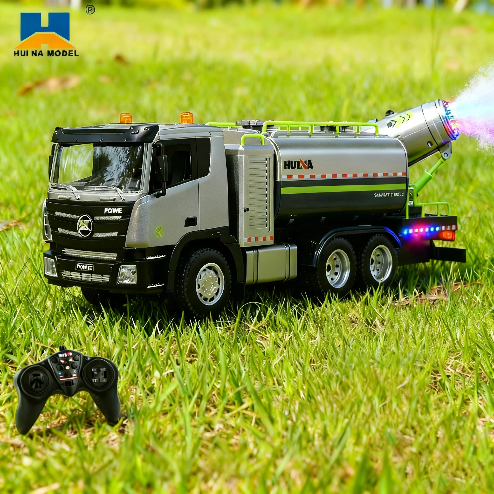 

Huina 1316 2.4G 1/18 Сплав RC Автомобиль 9CH Городские автомобили для удаления пыли со спреем Пульт дистанционного управления Грузовик Спрей Sanitation City Toys