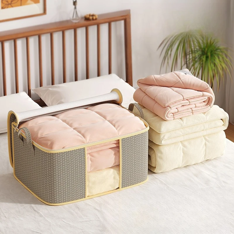 Vliesstoff-Baumwoll-Quilt-Taschen, Quilt-Aufbewahrungstaschen, Multifunktionale Staubdichte Umzugs- und Kleidersortier-Taschen für Wohnheime