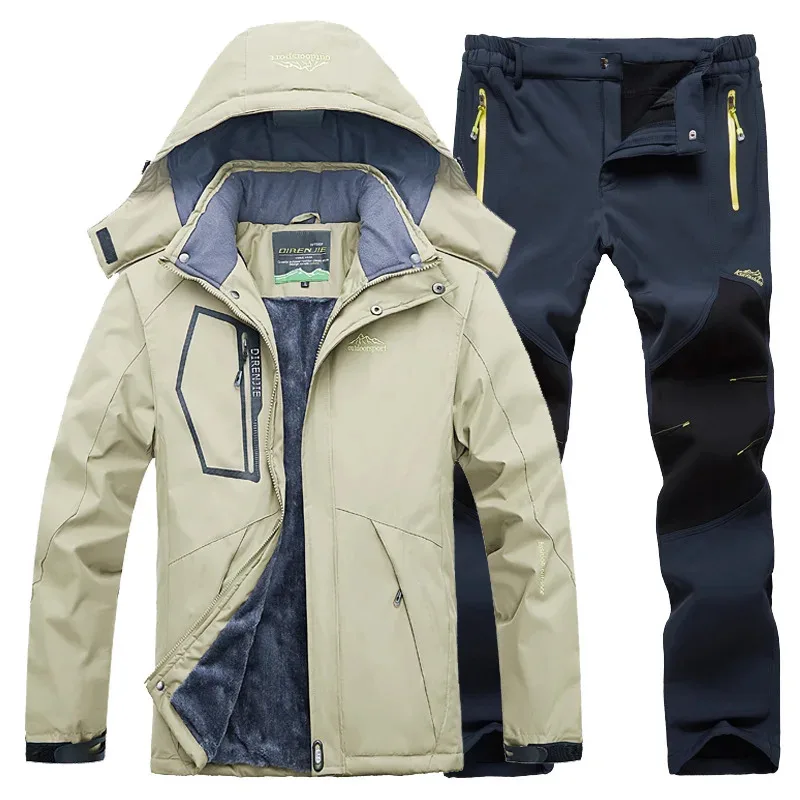 

Suit For Windproof Waterproof Warmth Jacket + Pants Snow Clothes Winter Skiing Snowboarding Jackets Men Ski Sets