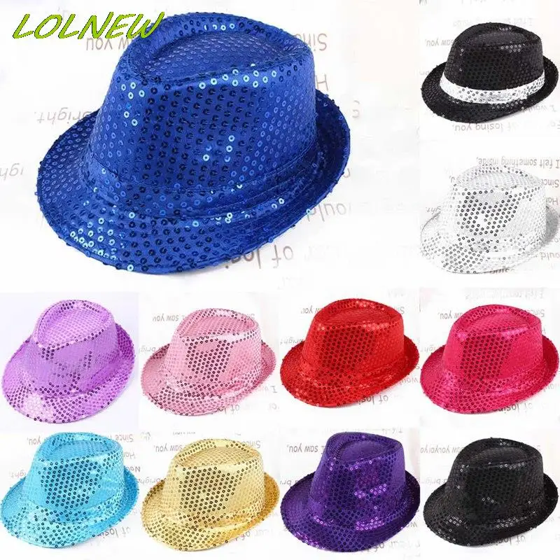 58cm Sequin Street Dance Korean Version Jazz Hat Solid Color Fashion Summer New Unisex Simple Performance Props Hat