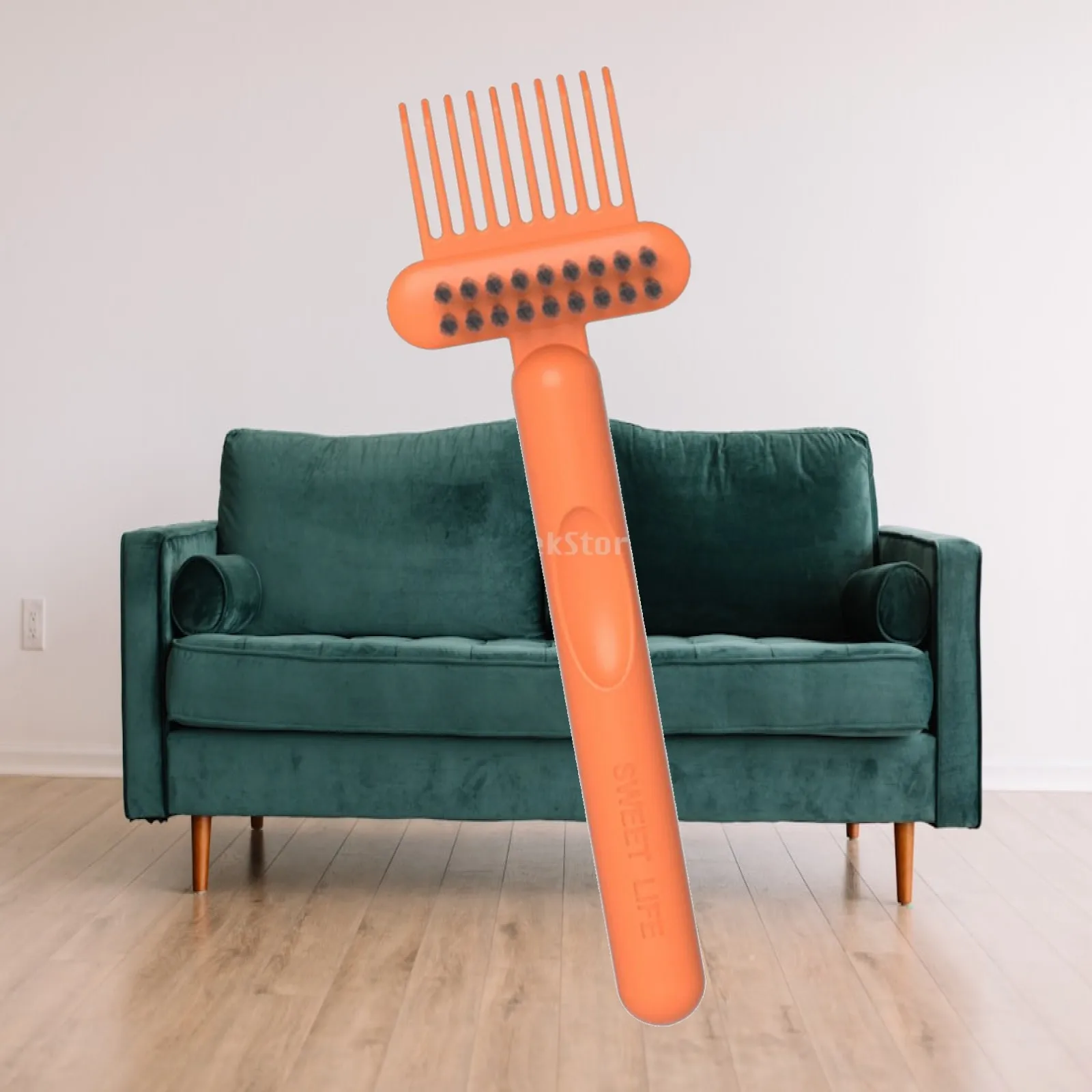 2 in 1 Hairbrush Cleaning Tool Dog Brush Cleaner Anti-Slip Handle Double Sided