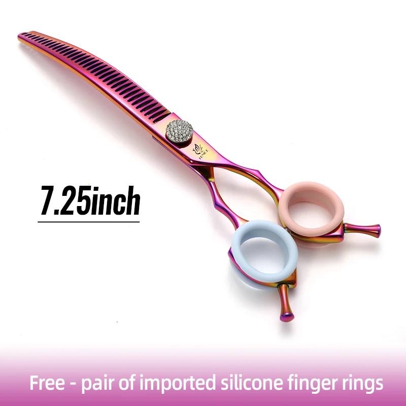 Fenice 7.25 inch Professional Curved Chunker Pet Grooming Scissors 10