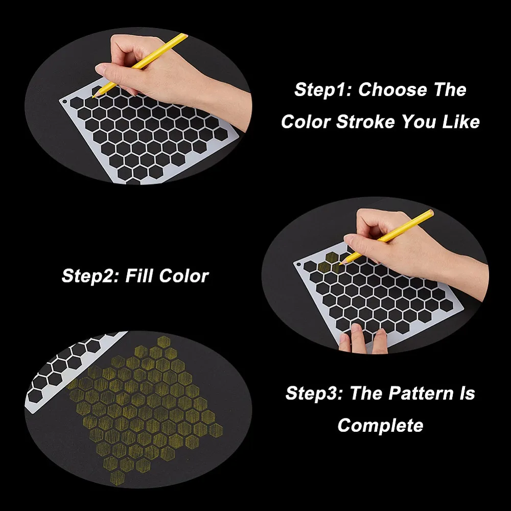10Pcs Large Honeycomb Paint Stencils Honeycomb Stencils Reusable Hollow Out Square Plastic Painting Stencil Templates Sets - view 6